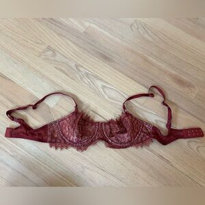 Elegant Lace Burgundy Bra